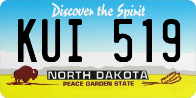 ND license plate KUI519