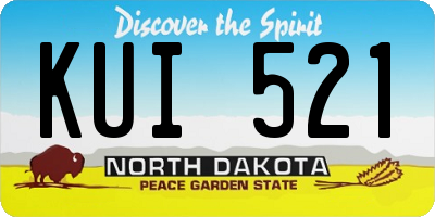 ND license plate KUI521