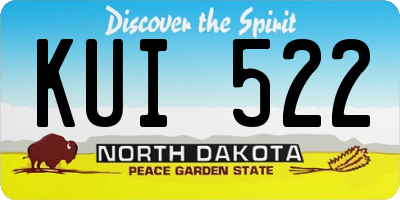 ND license plate KUI522