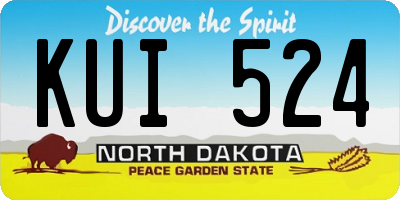 ND license plate KUI524