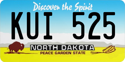 ND license plate KUI525