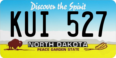 ND license plate KUI527