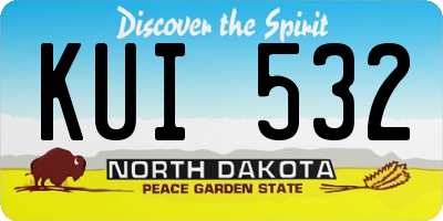 ND license plate KUI532
