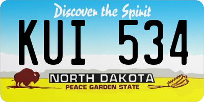 ND license plate KUI534