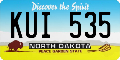 ND license plate KUI535