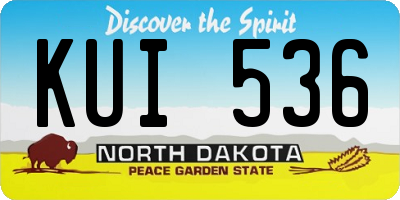 ND license plate KUI536