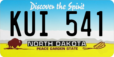 ND license plate KUI541