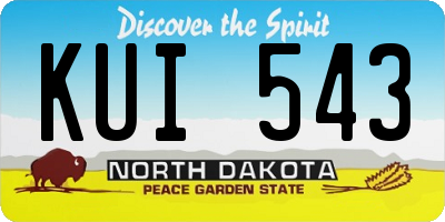 ND license plate KUI543