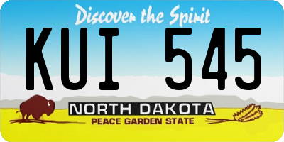 ND license plate KUI545