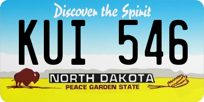 ND license plate KUI546