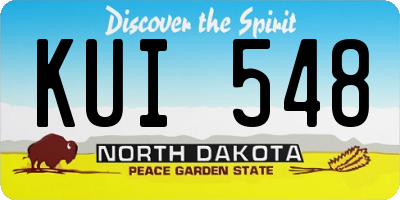 ND license plate KUI548