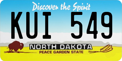 ND license plate KUI549