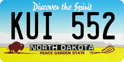 ND license plate KUI552
