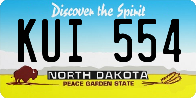 ND license plate KUI554