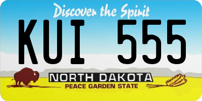 ND license plate KUI555