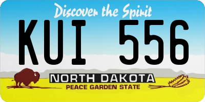 ND license plate KUI556