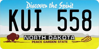 ND license plate KUI558