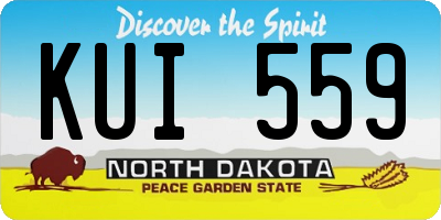 ND license plate KUI559