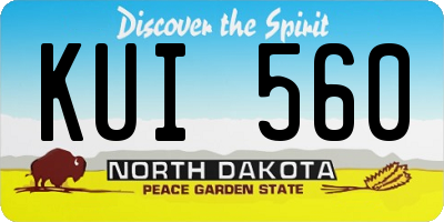 ND license plate KUI560