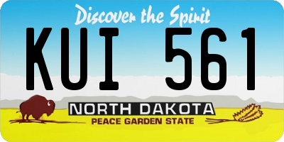 ND license plate KUI561