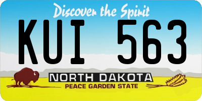 ND license plate KUI563