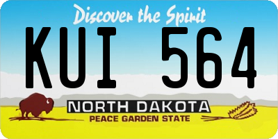 ND license plate KUI564