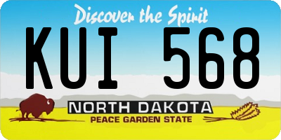 ND license plate KUI568