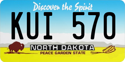 ND license plate KUI570