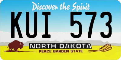 ND license plate KUI573