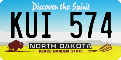 ND license plate KUI574