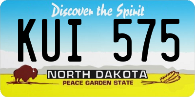 ND license plate KUI575