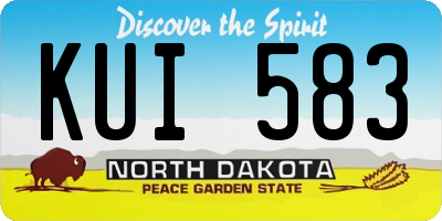 ND license plate KUI583
