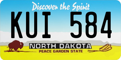 ND license plate KUI584