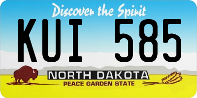 ND license plate KUI585