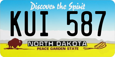 ND license plate KUI587