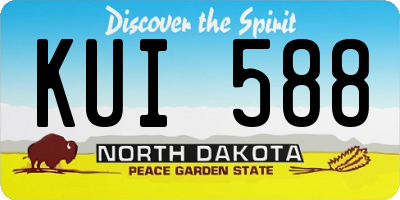 ND license plate KUI588