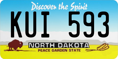 ND license plate KUI593