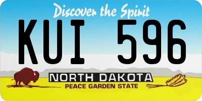 ND license plate KUI596