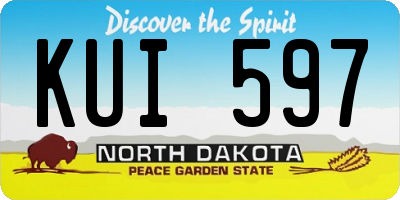 ND license plate KUI597
