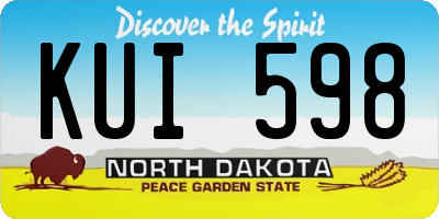 ND license plate KUI598