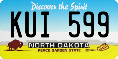 ND license plate KUI599