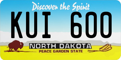 ND license plate KUI600