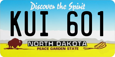 ND license plate KUI601