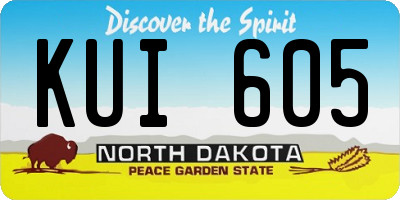 ND license plate KUI605