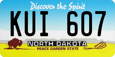 ND license plate KUI607