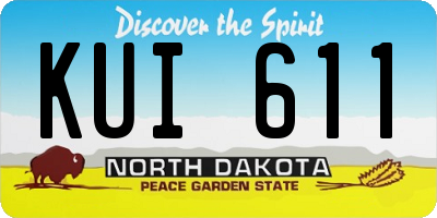 ND license plate KUI611