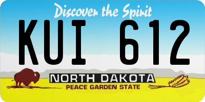 ND license plate KUI612