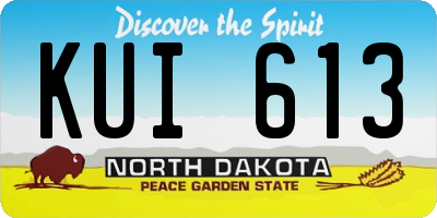 ND license plate KUI613