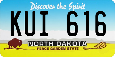 ND license plate KUI616