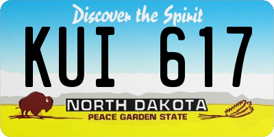 ND license plate KUI617